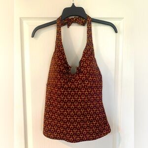 Lands End Swimwear Ruby Wine Burgundy Halter Top